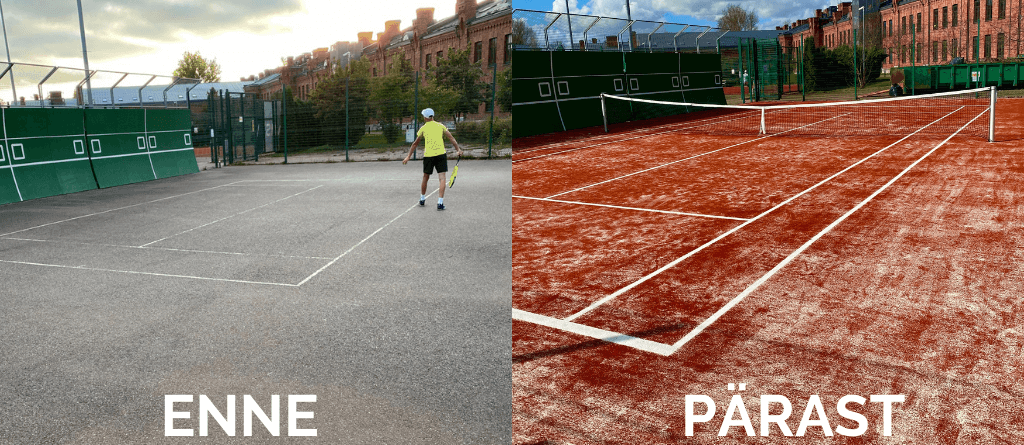 Vana tenniseväljaku rekonstrueerimine - enne ja pärast